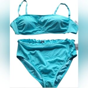 IBIZIA Turquoise Bikini Set Top 1x Bottom Xl